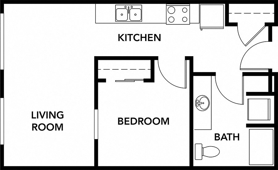 Southside by Vintage | 1 bedroom 1 bathroom floor plan (A1) 1x1 units available at Southside by Vintage | Seattle apts for rent
